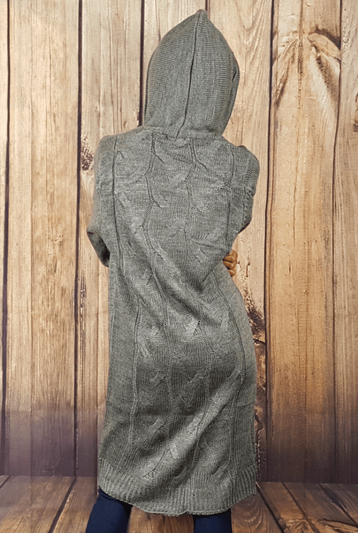 Hooded Chunky Knitted Longline Cardigan