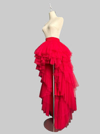 High-Low Tulle Asymmetrical Mesh Skirts