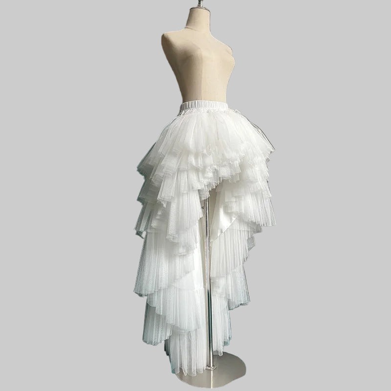 High-Low Tulle Asymmetrical Mesh Skirts