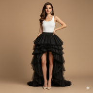 High-Low Tulle Asymmetrical Mesh Skirts
