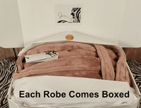 Ladies Hooded Premium Plush Dressing Gown Pebble Grey